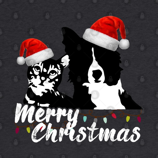 Merry Christmas Pet Lovers with Santa Claus Hat by dnlribeiro88